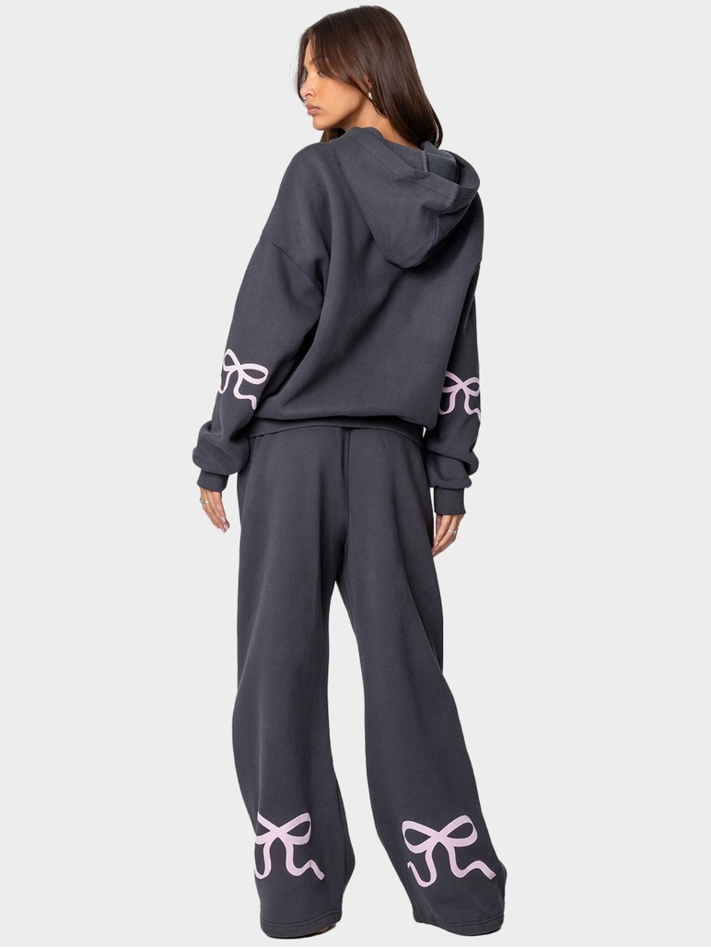 EDIKTED Bonney Bow Detail Hoodie and Sweatpants SET
